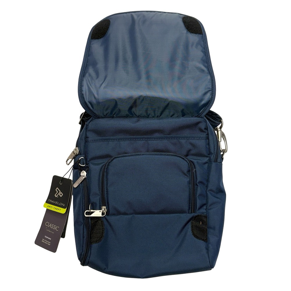 Travelon Classic Anti-Theft Tour Bag Midnight Blue Crossbody RFID 42472 NEW - Picture 2 of 13